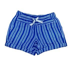 New York Laundry Elastic Waistband Cuffed Blue Shorts Sz 4/5 Girls Linen Cotton